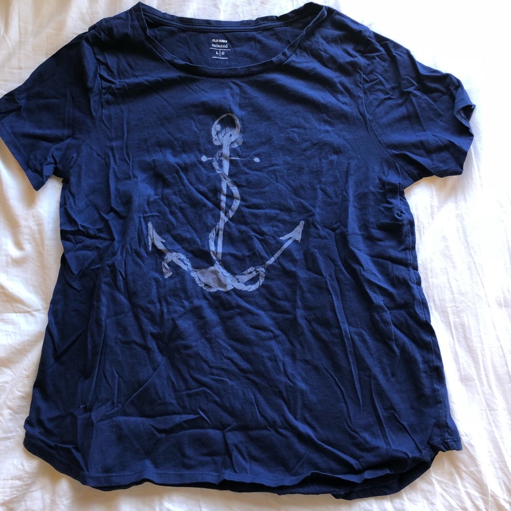 Old Navy navy blue anchor tee